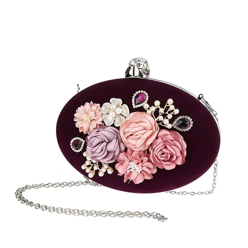 Luxy Moon Purple Floral Clutch Bag Front View