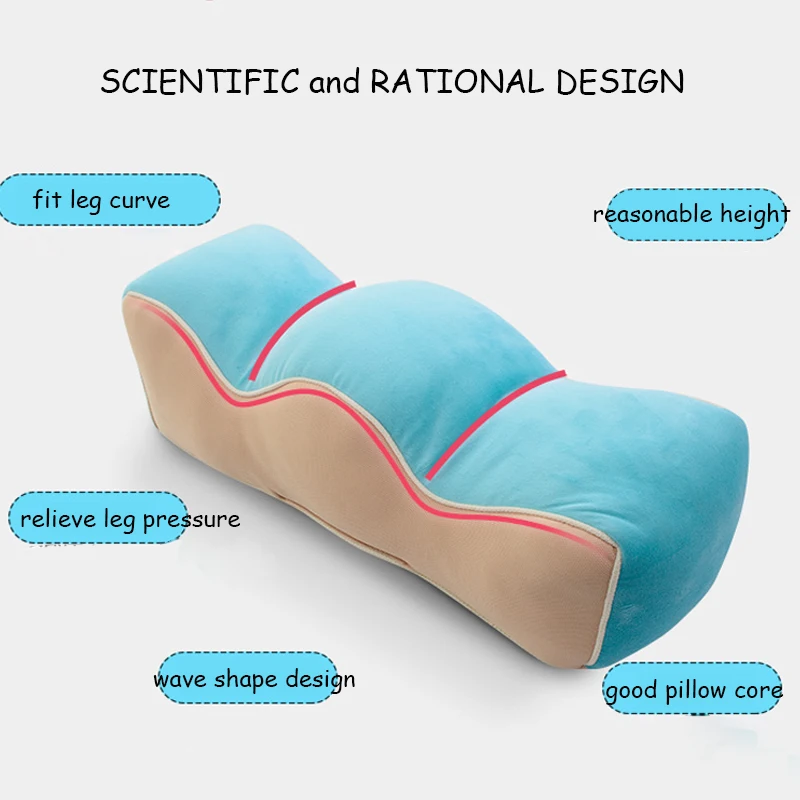 L080-Knee Leg Pillow Travel Pillow Wave Memory Foam Pregnancy   Pillow Wedge Leg Cushion Sciatic Nerve Pain Relief Body Sleeping Pillow (3)