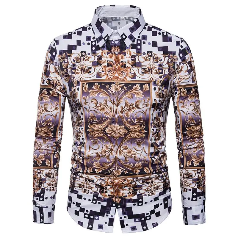 

Plaid Spotted pattern Blouse Men's Shirt Hawaiian Shirt Men's Clothing Vintage print New
