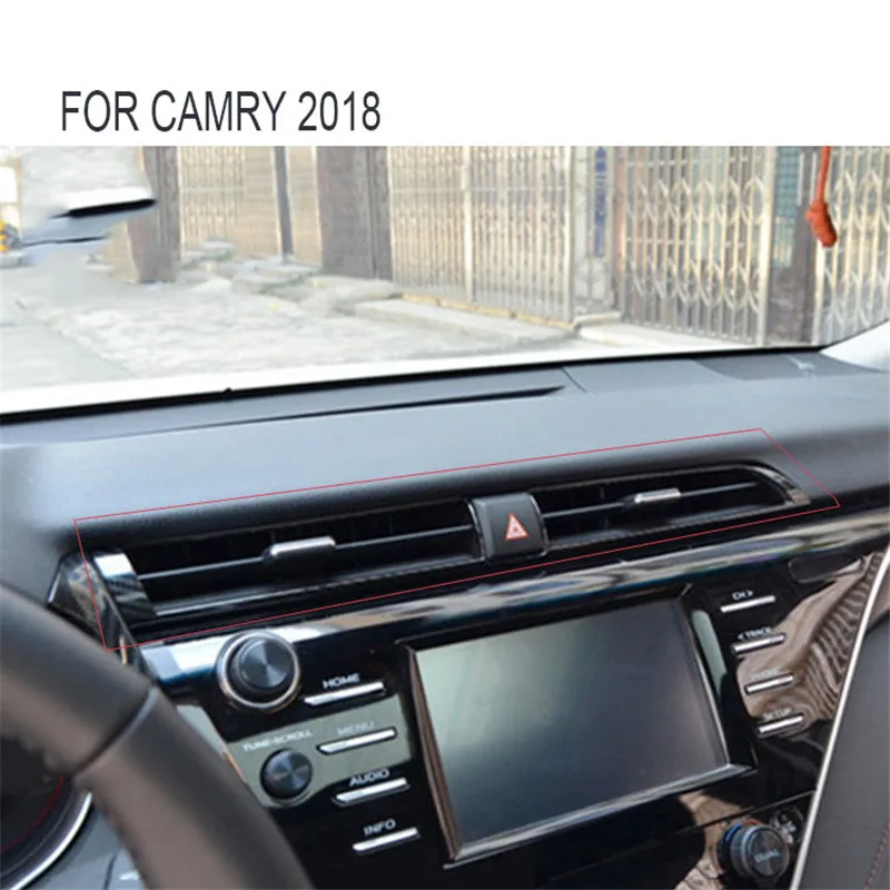 

Fit For Camry XV70 2018 2019 car Switch vent outlet Middle air condition panel trim frame lamp warm Park 1pcs