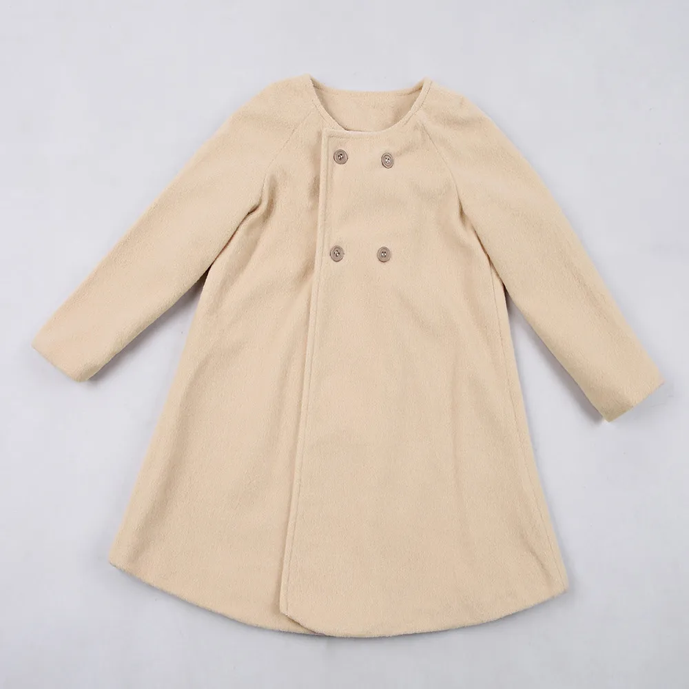 Стиль милый осень-зима для девочек верхняя одежда для детей плащ Куртка теплое пальто одежда Прямая