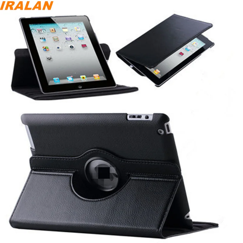 

PU Leather 360 Rotating Case For Apple iPad Air 2/iPad 6 9.7 inch Flip Smart Stand Cover free shipping+Screen film+Stylus Pen