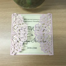 Скидка приглашение на свадьбу, карты, лазерная резка Розовый бумаги пользовательские приглашения свадебные и вечере