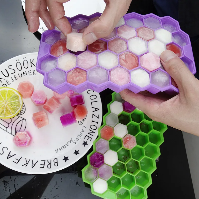 

Ice Cube Mold Silicone Ice Cube Tray 37 Grids Honeycomb Shape Ice Cube Maker Ice Cream Mold Kitchen Bar Drinking Accessories