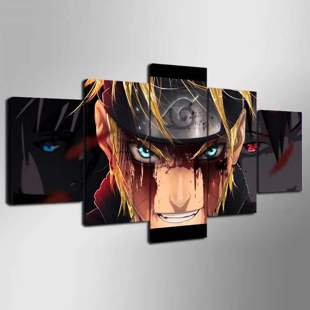 tableau 5 parties naruto decoration geek naruto cadeau geek tableau deco naruto