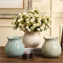 Высококачественная полосатая керамическая ваза в американском стиле, декоративная настольная ваза для цветов, аксессуары для украшения дома