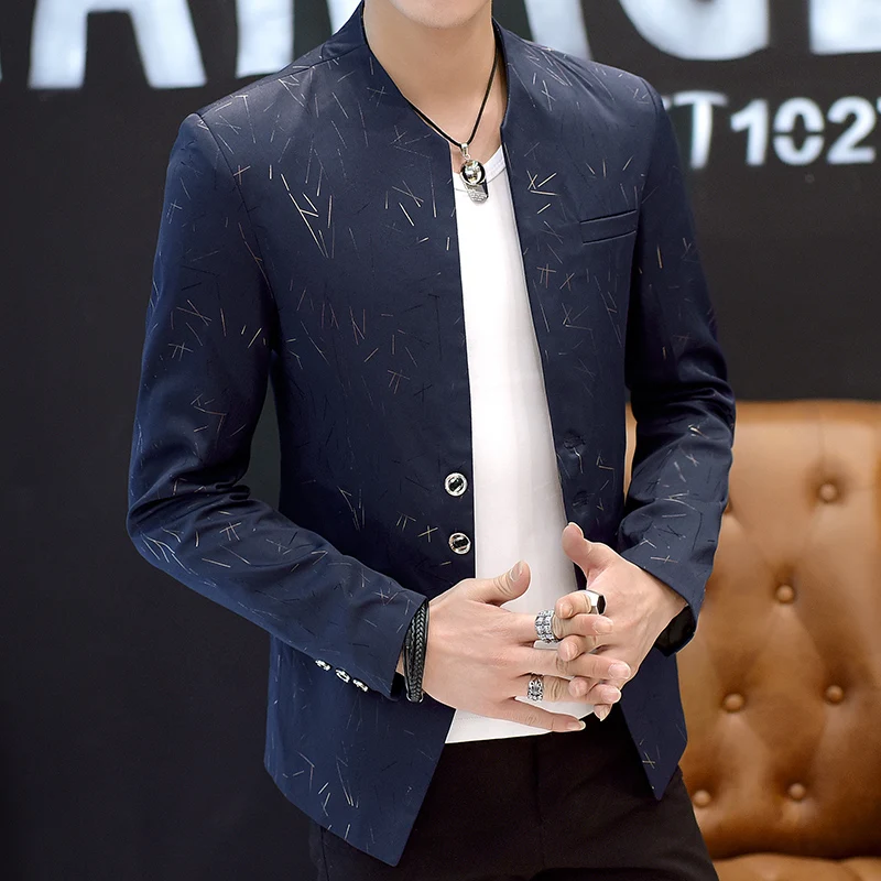 Goede Ho 2020 Mannen Casual Kraag Kraag Blazers Jeugd Knappe Trend Slanke Print Blazers 5XL 6XL