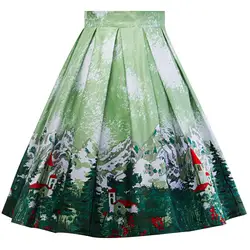 Harajuku Винтаж юбки для женщин для Boho шифон Лето Тюль повседневное Женская одежда с принтом клеш в складку платье Saia Longa #8