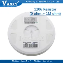 5000 шт. 1206 SMD резистор 0R~ 10M 1/2 Вт, для детей 0, 1, 10 100 150 220 330 Ом 1K 2,2 K 10K 100K 0R 1R 10R 100R 150R 220R 330R