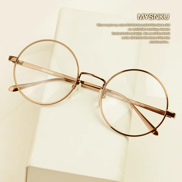 Retro Round Bronze Eye Glasses Vintage Nerd Glasses Style Eyeglass