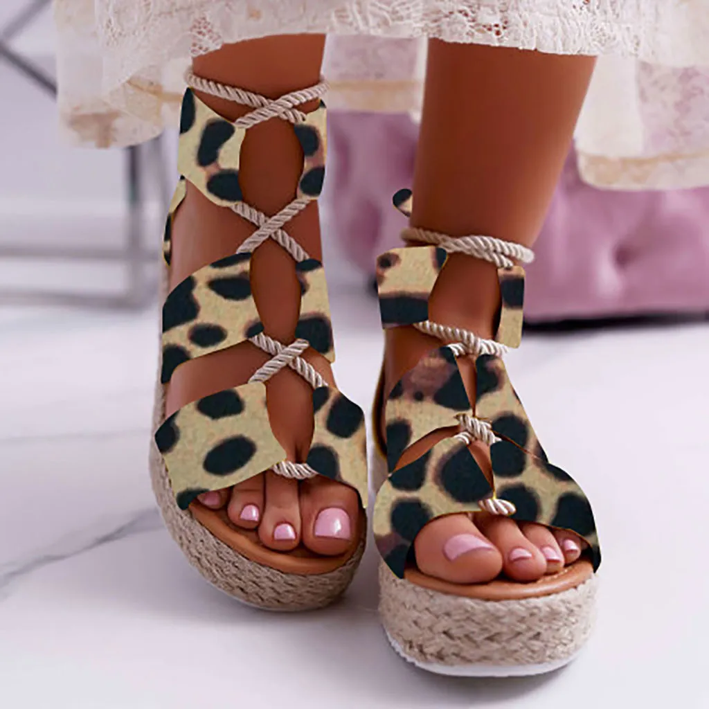 CE/Женская обувь; коллекция года; летняя пляжная обувь на танкетке; босоножки на плоской подошве со шнуровкой и открытым носком; Femme; Босоножки на платформе; женская обувь;#30