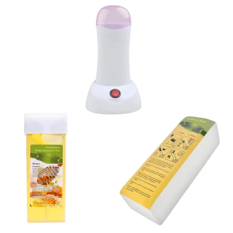 

Hot Paraffin Wax Warmer Heater With Waxing Paper Body Depilatory Salon SPA Hair Removal Tool Set For Depilation Tool kit