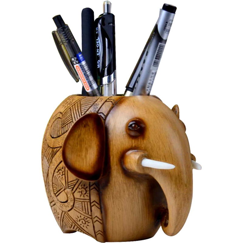 

Home Decoration Kiosk Modern New Chinese Elephant pen Penholder Crafts Resin Desktop Decoration Decorations WL5241051