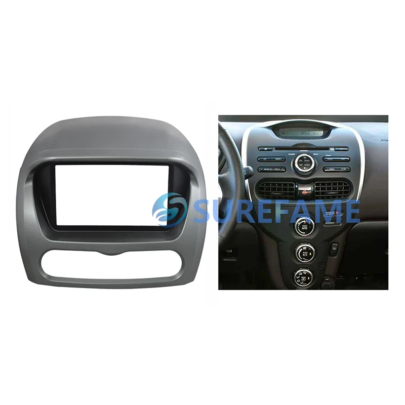 

Double Din Car Trim Surround Panel for Mitsubishi Imive,Peugeot ION Radio DVD Refitting Dash Mount Kit Frame Bezel