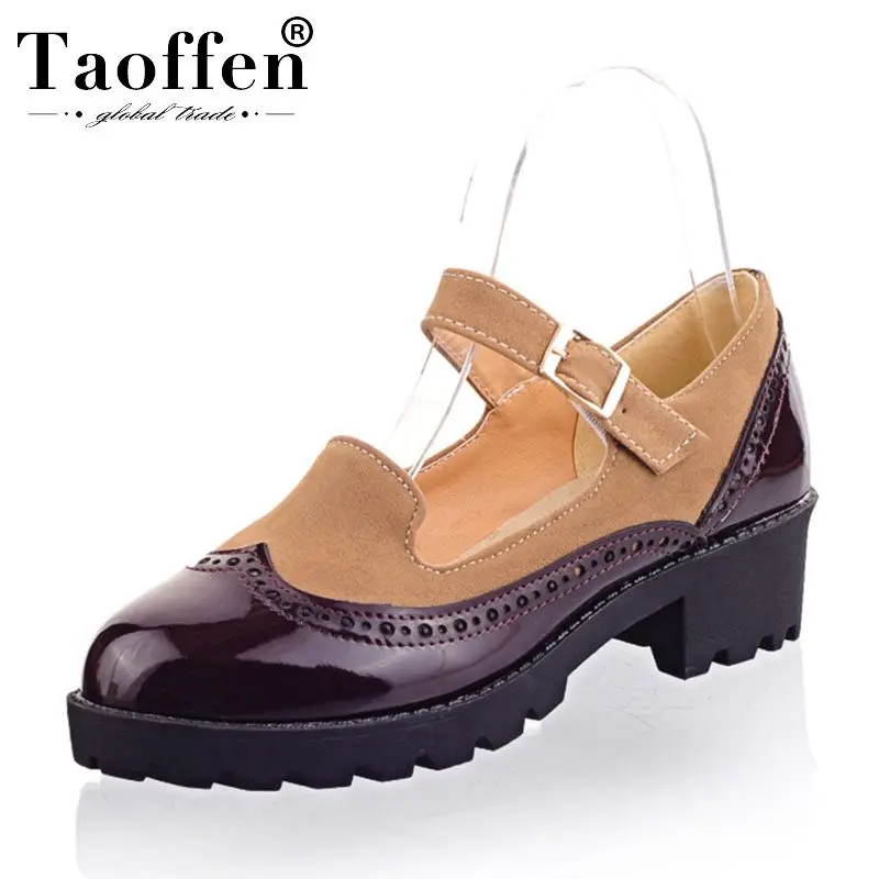 

Taoffen Women Party Wedding Candy Sweet Spring Pumps Mixed Colors Daily Buckle Hot Sale Shoes Women High Heel Shoes Size 34-39