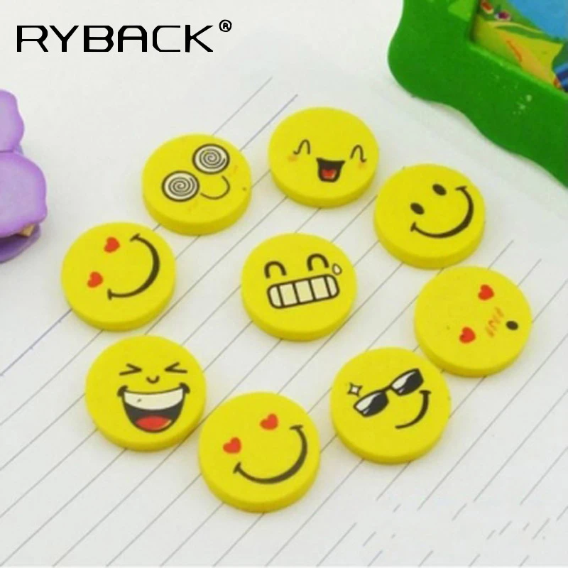 8ピースラブリー面白いスマイルフェイス子供かわいい消しゴム絵文字ゴムノベルティ学用品オフィスアクセサリーギフト Gift Gifts Gift Accessoriesgift Cute Aliexpress