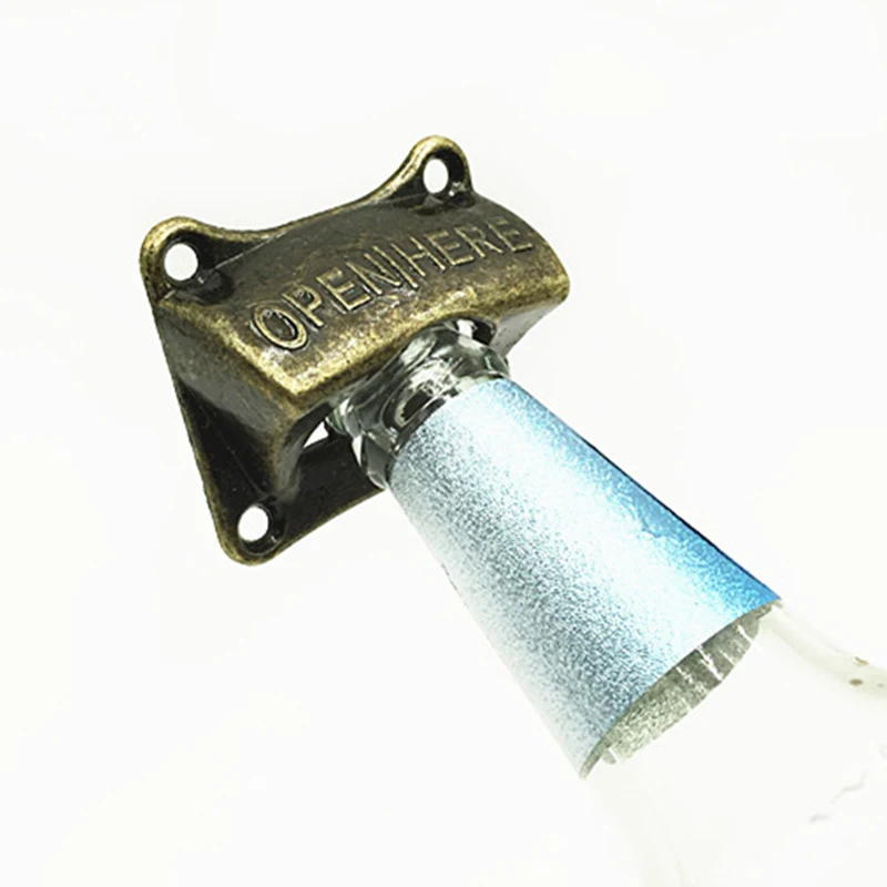 

65*58.5mm Wine Beer Soda Glass Cap Bottle Opener Wall Mounted Opener Vintage Bronze Zinc Alloy Tools Kitchen Bar Gift