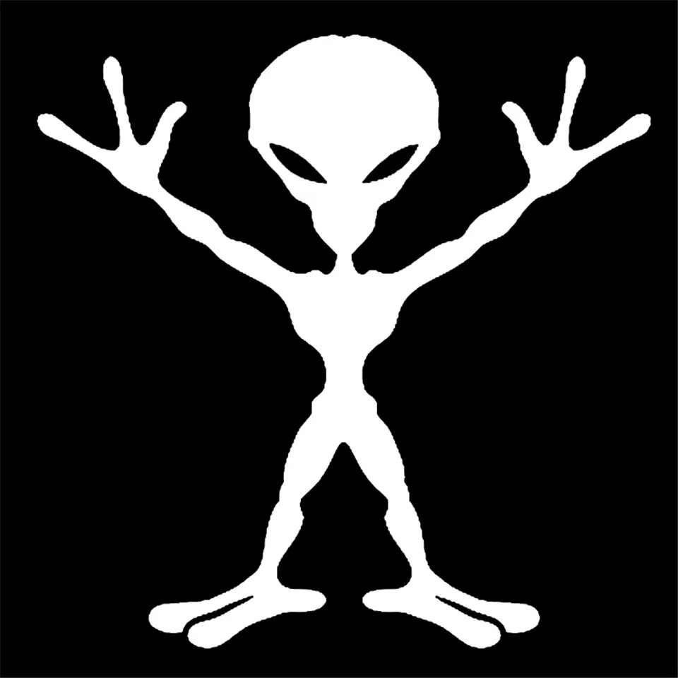 15.4cm15.5cm Interesting Alien HIGH 3! Vinyl Decal Car Sticker BlackSilverLaser (3)