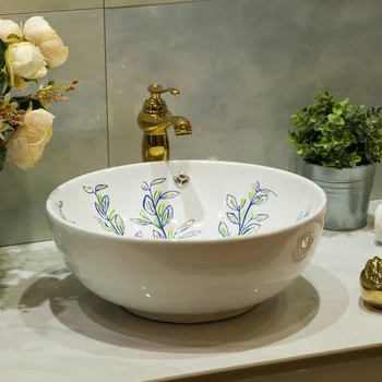 

Ceramic Above Counter Basin Petal Shape Wash Basin European Wash Basin Art Basin Washbasin Peacock Open LO620151