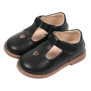

Girls Leather Shoes Heart Hollow Kids School Shoes Baby Children Princess Shoes Mary Jane Barefoot Shoes Chaussure Enfant 25-32#