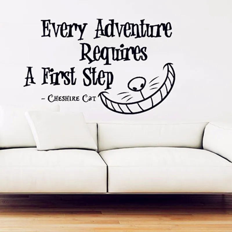 

Free shipping Alice in Wonderland Wall Decal Vinyl Sticker Home mural Wall Stickers Cheshire Cat Wall Art Decor