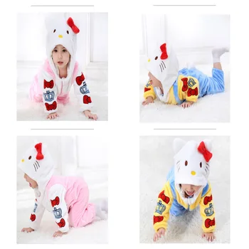 

Panda Kigurumi For kt cat Baby Kids Cartoon Animal Cosplay Costume Warm Soft Flannel Fancy Winter Onesie Cute Pajama Body Suit