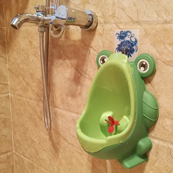 1pc Animal Cartoon Design Baby Boy Frog Potty Toilet Urinal Pee Trainer Wall-Mounted Toilet Pee Trainer For 0-6 Ages Children#DS cartoon baby boy girls folding toddler potty toilet trainer saf