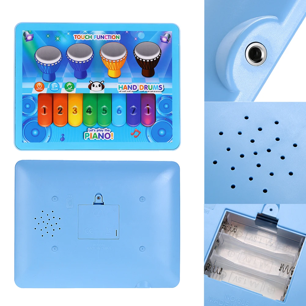 Музыкальный планшет игрушка экологически чистый пластик дети сенсорный экран пианино барабан Развивающая игра игрушка синий/розовый