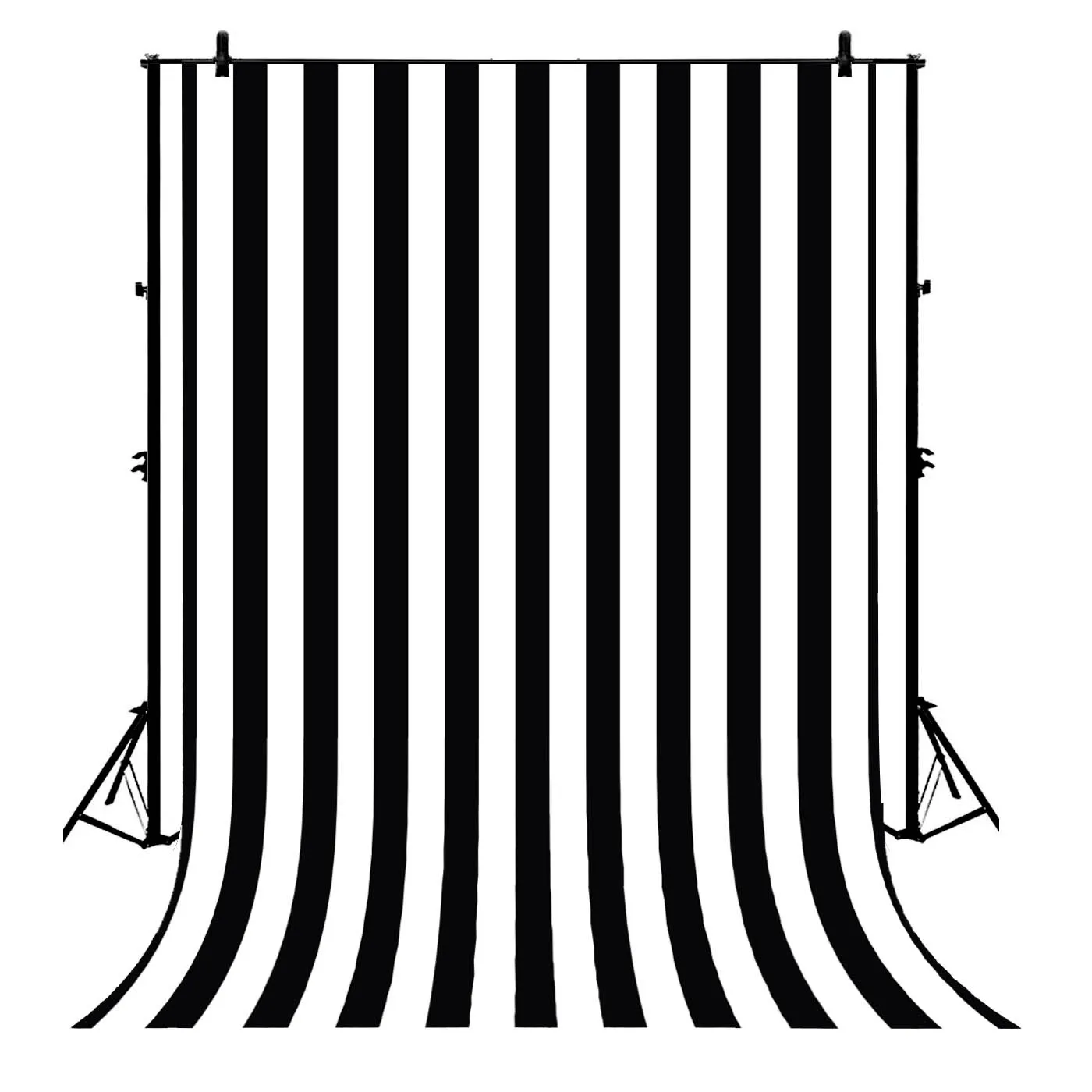 

5x7ft Black White Striped Birthday Shower Stripe Polyester Photo Background Portrait Backdrop