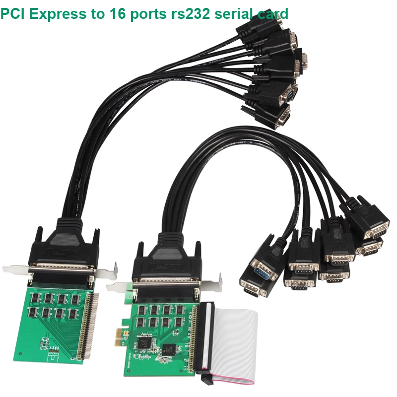 PCI Express 16 Порты Серийный rs232 плата контроллера PCI с веером кабеля XR17V358 Чипсет