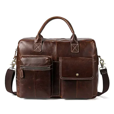TIANHOO, кожаные сумки, мужская сумка на плечо, настоящая ковбойская сумка из натуральной кожи, сумка-мессенджер и 14 дюймов, сумки для ноутбука, портфель для работы - Цвет: oil-coffee