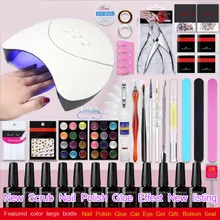 УФ светодиодный гель-лампа для ногтей Гель-лак маникюрный педикюр набор нескольких цветов на выбор лак пилка для ногтей кисти инструменты для дизайна ногтей