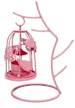 1 шт. Европейская ветка дерева птичья клетка подсвечник железная модель фонаря гостиная креативная свеча палочка украшение дома MK 030 - Цвет: Розовый