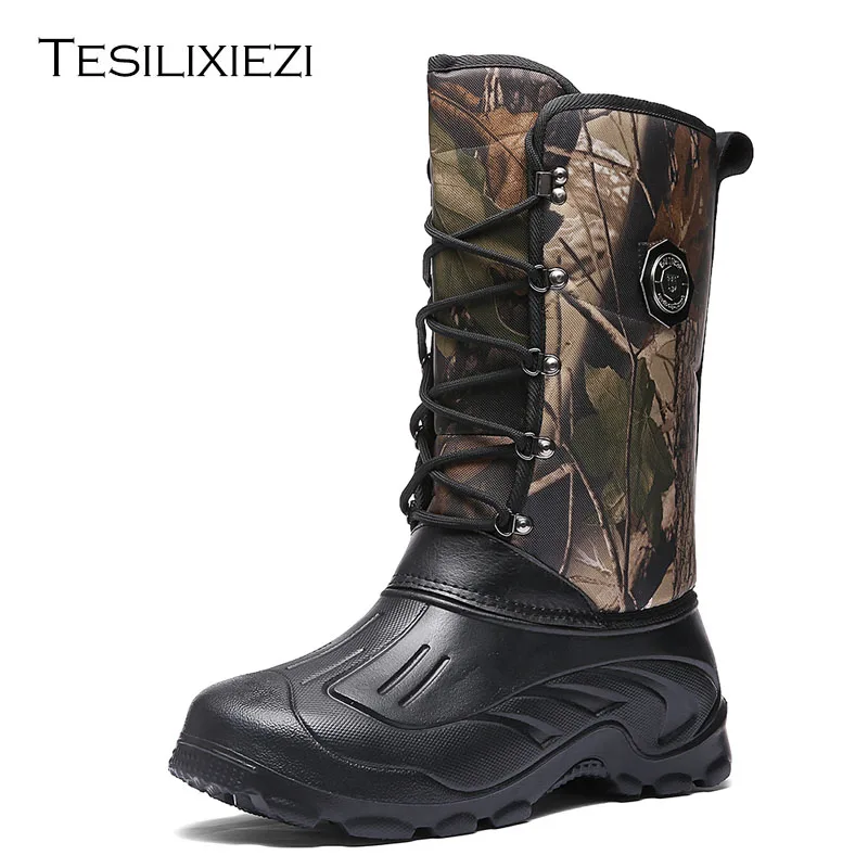 

Outdoor Tactical Sport Hiking Shoes Men Winter Warm Waterproof Fur Snow Ankle Boots Non-Slip Camping Climbing Boots Big Size