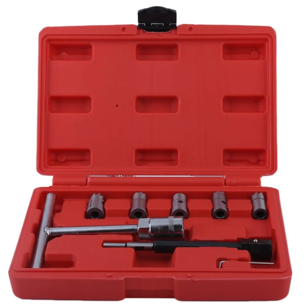 Professional 7pcs/set Car Fuel Injector Seat Cutter Cutting Cleaner Set
