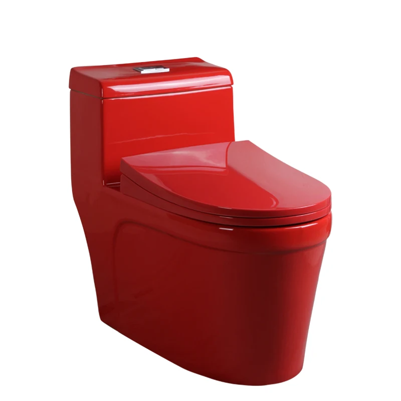 One piece Multicolor Toilets Siphonic Jet Ceramic Closestool Colourfast