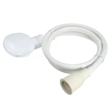 

anti-corrosion White Hair Shower Water Spray Head Hose Tube Bathroom Shampoo Bath Mixer Tap Drop Shopping
