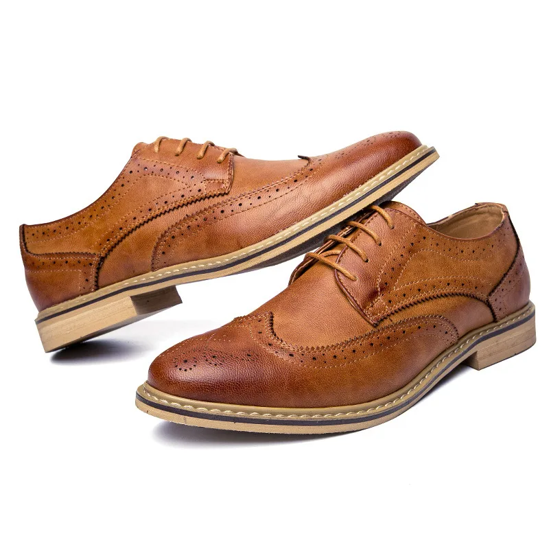 

New Men's Casual Shoes Thick Bottom PU Leather Men's Hiking Shoes Lightweight Comfortable Men's Sports Shoes Dress Shoes men