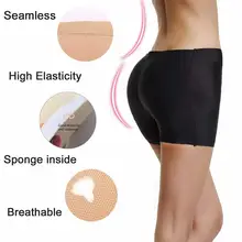 Бесшовные Короткие Нижнее белье Hip Enhancer Body Shaper Butt Lifter Shapewear трусики для женщин нижнее белье Губка Мягкий Черный Бежевый