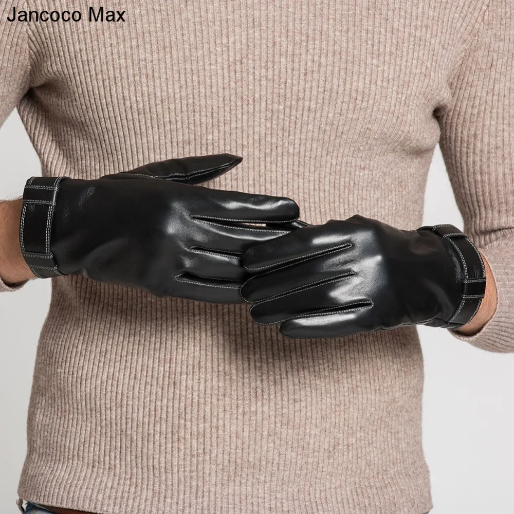 Jancoco Max 2019 мужские перчатки из натуральной кожи с сенсорным экраном зимние овчины
