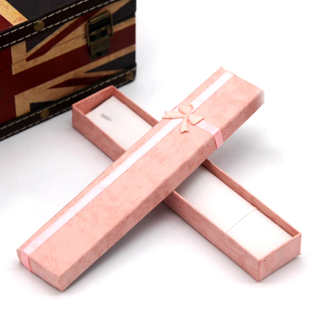 

1pc Cardboard Flannelette long necklace box jewelry wedding gifts box