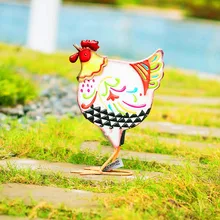 Железные кованые окрашенные белый петух украшения для ландшафта украшения сада наружные садовые статуэтки скульптуры