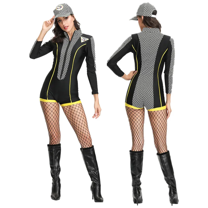 

Sexy Miss Racer Racing Sport Driver Costume Super Car Grid Girl Fancy Dress Outfit Sexy Costume