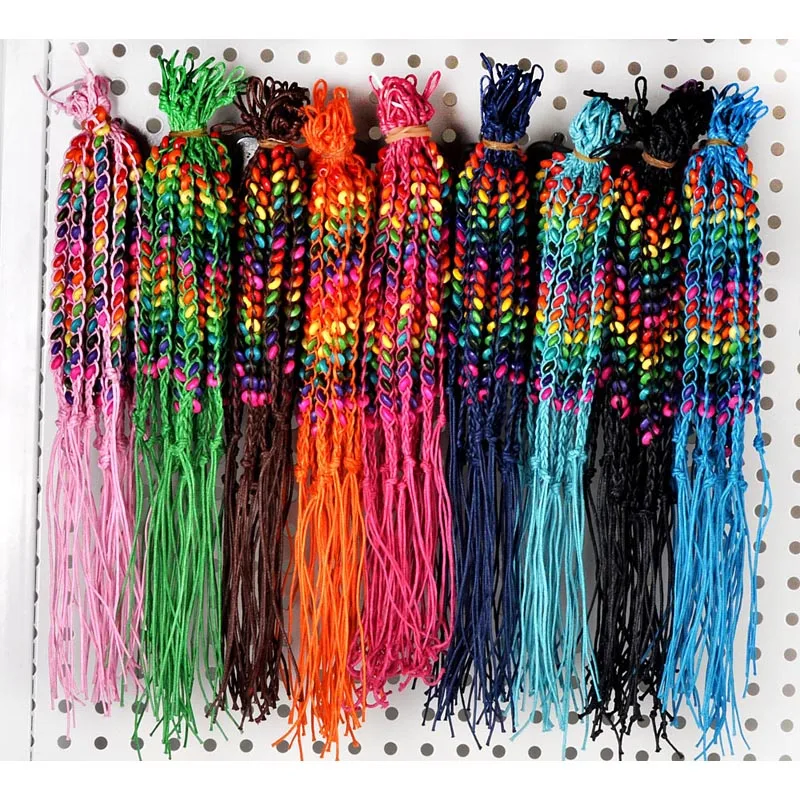 10pcs/lot Women Wood Beads Weave Rope String Children Girl Friendship Bracelets Handmade Charm