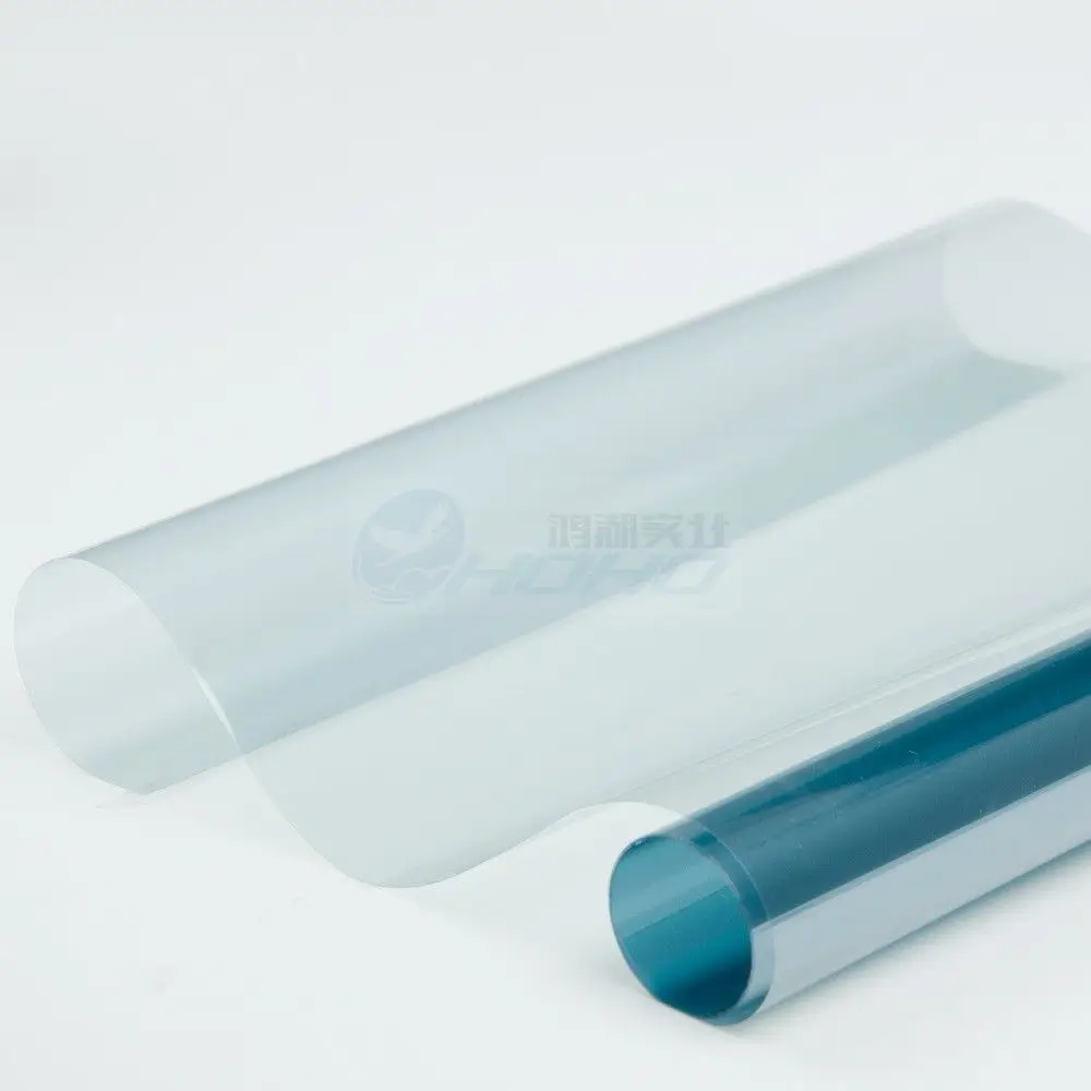 Светло-синий самоклеящийся нано керамический оттенок высокой теплоизоляции VLT80% автомобильный лобовое стекло пленка УФ-доказательство винил 0,8x5 м