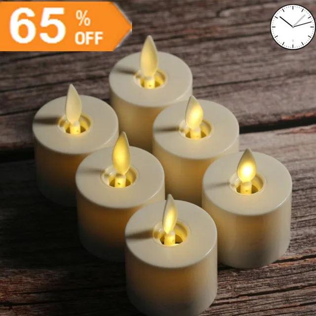 Luminara Flameless Tea Lights LED Votive Candles With Timer 1.4 X 2