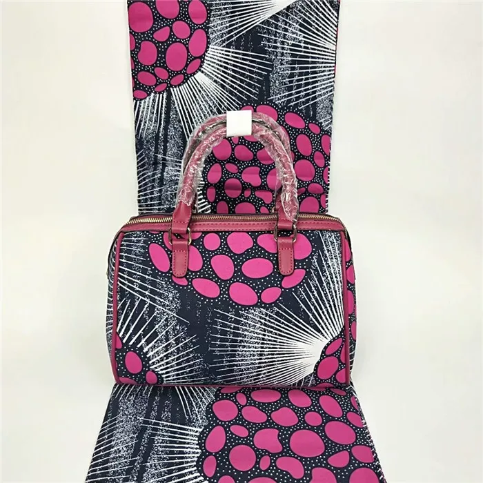 

Amazing party set matching African veritable batik wax fabric (6yards) and wax bag set SWB15-3