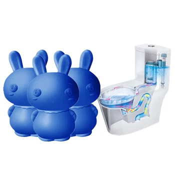 

3Pcs/Lot Magic Toilet Automatic Cleaner Cute Rabbit Shape Toilet Automatic Flush Toilet Cleaner Helper Blue Bubble Cleaning