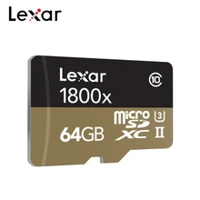 Lexar Профессиональный 1800x Micro SD карта, 32 ГБ, 64 ГБ, Micro SDXC высокоскоростная карта до 270 МБ/с. C10 U3 USH-II TF карты