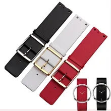 Ms. quartz watch with 22MM black red white leather strap for Ladies series k9423101 | k9423107 | k9423162 watch belt